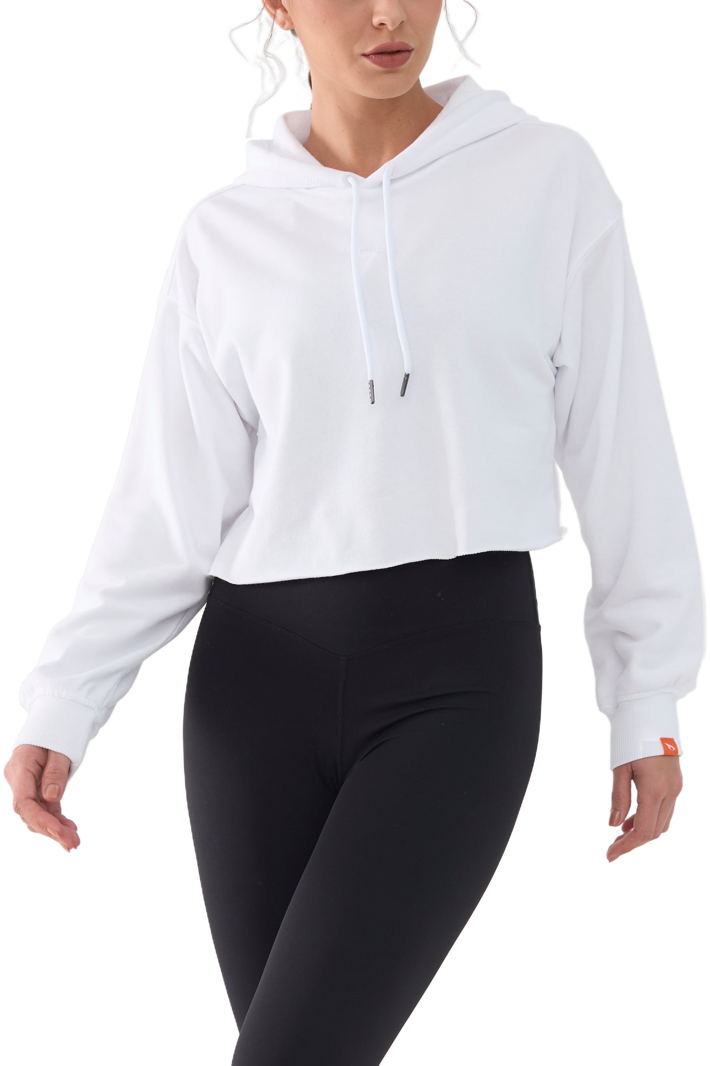 Cropped Hoodie Women Sweatshirt Oversize Long Sleeve Loose Crop Hoodies Ladies Drop Shoulder Pullover Casual Athletic