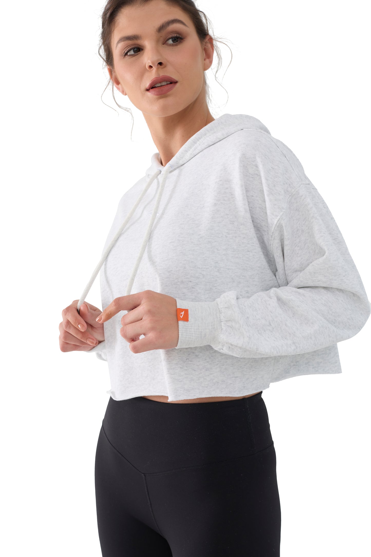 Cropped Hoodie Women Sweatshirt Oversize Long Sleeve Loose Crop Hoodies Ladies Drop Shoulder Pullover Casual Athletic