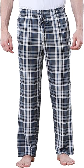 Men's Lightweight Pajama Pants Soft Lounge Sleep Joggers Adjustable Drawstring & Pockets All-Season Sleepwear