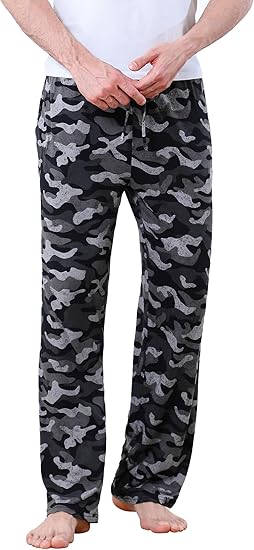 Men's Lightweight Pajama Pants Soft Lounge Sleep Joggers Adjustable Drawstring & Pockets All-Season Sleepwear