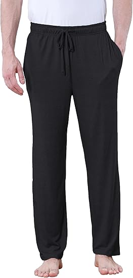Men's Lightweight Pajama Pants Soft Lounge Sleep Joggers Adjustable Drawstring & Pockets All-Season Sleepwear