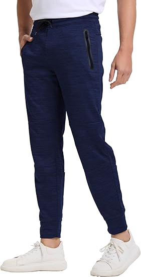 Men's Sweatpants with Zipper Pockets Tapered Fleece Joggers for Men Athletic Track Pants for Workout Jogging Running