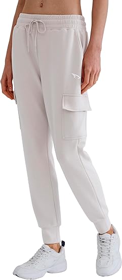 Women's Lightweight Joggers with Pockets, Soft Athletic Cargo Sweatpants, Tapered Track Pants for Lounge & Running