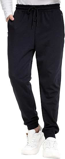 Men's Sweatpants with Zipper Pockets Tapered Fleece Joggers for Men Athletic Track Pants for Workout Jogging Running