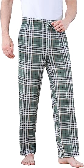 Men's Lightweight Pajama Pants Soft Lounge Sleep Joggers Adjustable Drawstring & Pockets All-Season Sleepwear