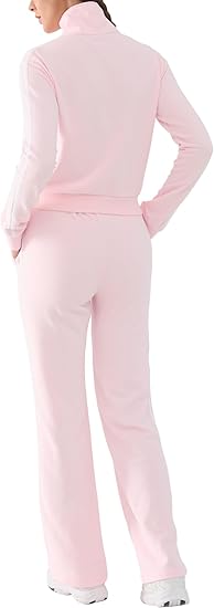 Track Suits for Women Set 2 Piece Spring Lounge Outfits Zip Up Sweatshirt & Sweatpants with Pocket Jogger Sweatsuits