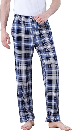 Men's Lightweight Pajama Pants Soft Lounge Sleep Joggers Adjustable Drawstring & Pockets All-Season Sleepwear