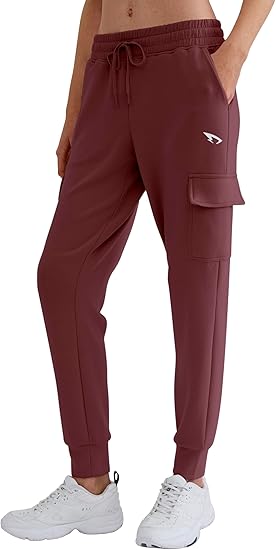 Women's Lightweight Joggers with Pockets, Soft Athletic Cargo Sweatpants, Tapered Track Pants for Lounge & Running