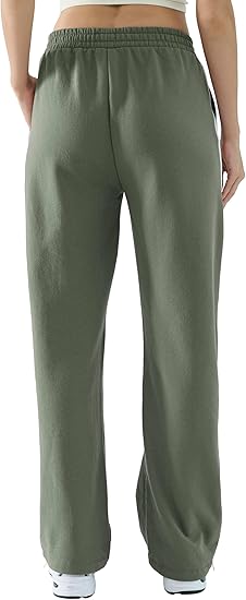 Womens Baggy Sweatpants Wide Straight Leg Pants for Women Fleece Lined Elastic Waist Workout Casual Lounge Ladies Pants