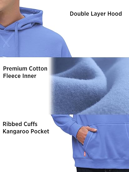 Men's Hoodies Loose Fit Pullover Oversized Cotton Long Sleeve Fleece Lined Soft Hooded Sweatshirts Men Casual weatshirt