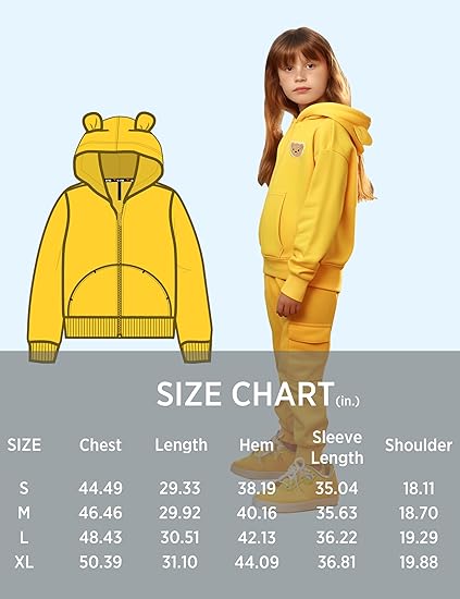 Youth Soft Hoodies Kids Full-Zip Hooded Sweatshirt Back to School Hoodies With Pockets for Boys And Girls (4-12 Years)