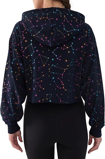 Cropped Hoodie Women Sweatshirt Oversize Long Sleeve Loose Crop Hoodies Ladies Drop Shoulder Pullover Casual Athletic
