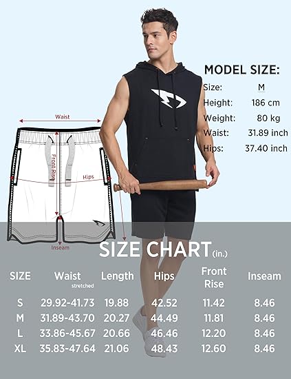 Men's Workout Shorts with Pockets 8.5" Inseam Loose-Fit Lightweight Athletic Shorts for Gym Workout Running Boxing
