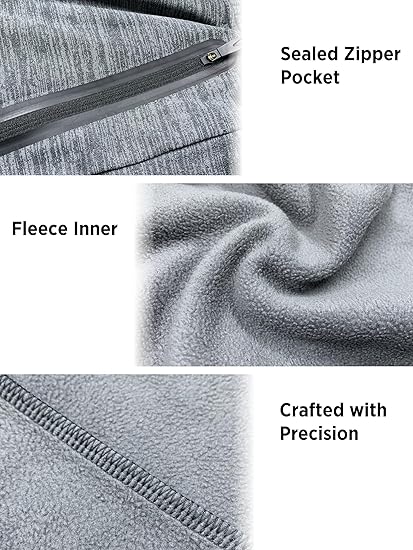 Men's Sweatpants with Zipper Pockets Tapered Fleece Joggers for Men Athletic Track Pants for Workout Jogging Running