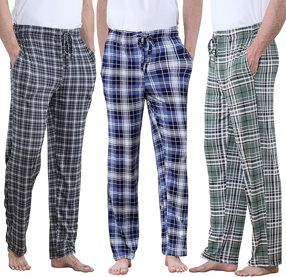 Men's Lightweight Pajama Pants Soft Lounge Sleep Joggers Adjustable Drawstring & Pockets All-Season Sleepwear